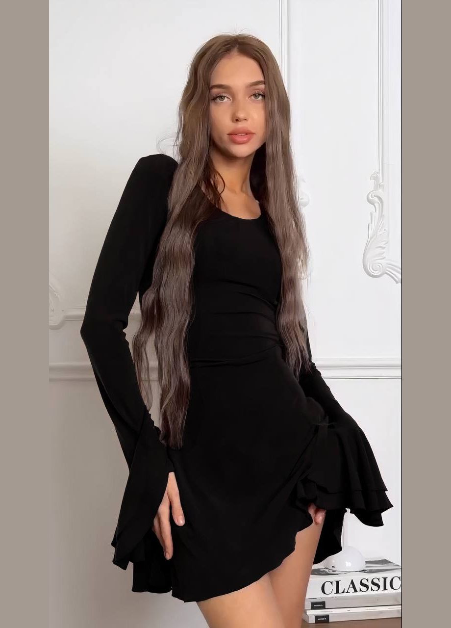 Чорна святковий сукня No Brand однотонна