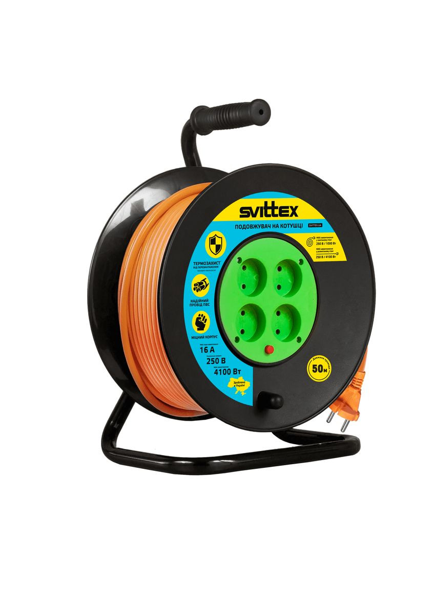 SV-021 Подовжувач на котушці профі 2*2.5 мм 50 м Svittex (303217927)
