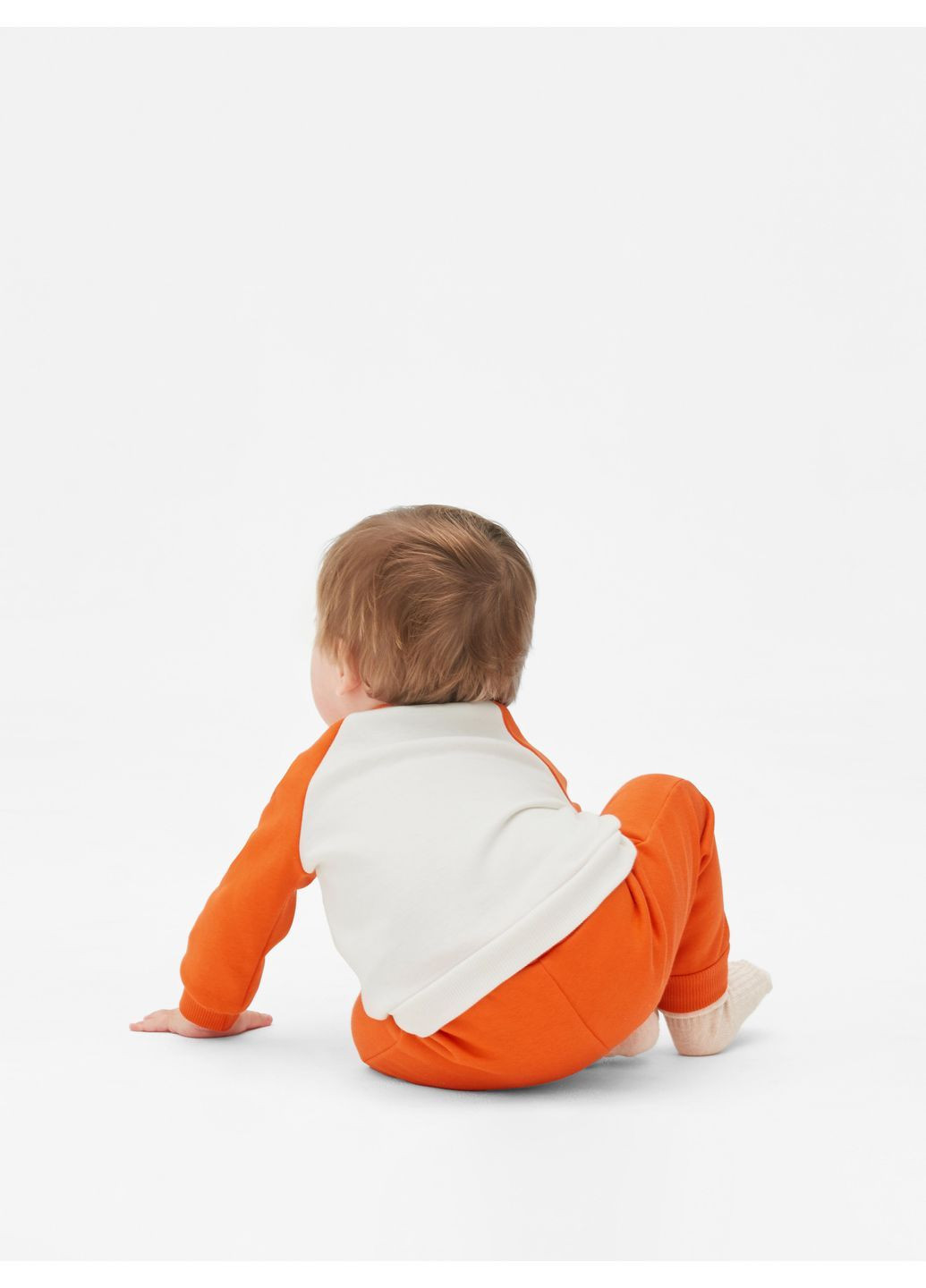 Primark світшот фліс,білий-помаранчевий з принтом, білий