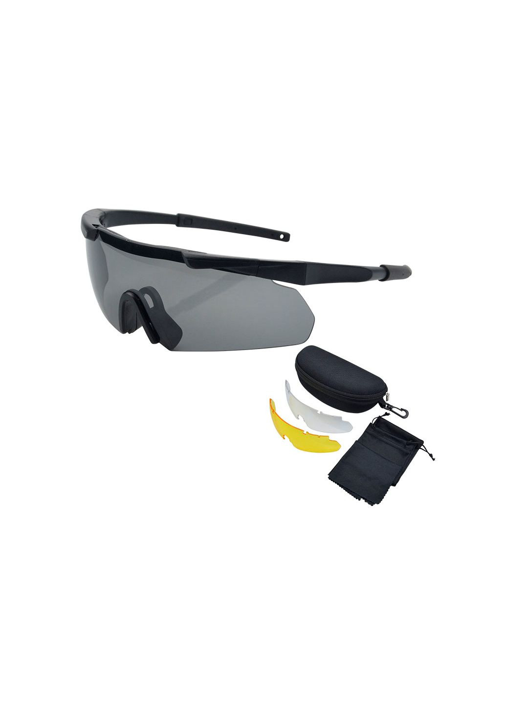 Захисні тактичні армійські окуляри з поляризацією Чорні .3 комплекти лінз ESS (280826695)