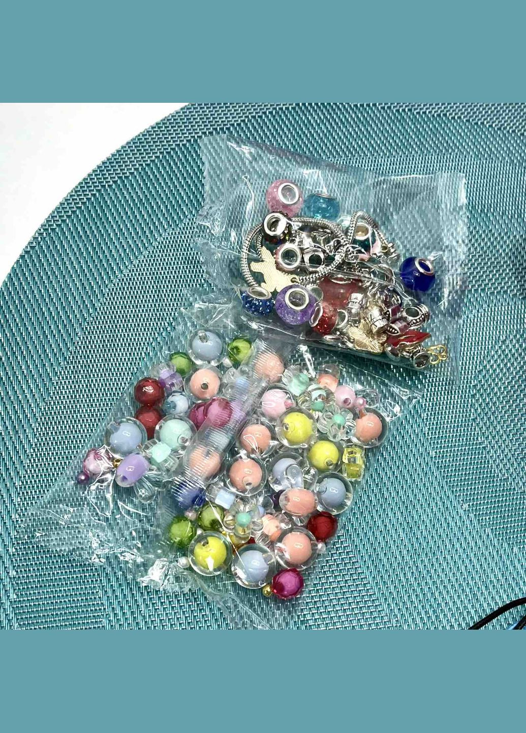 Набор для творчества украшения зеркальце набор бусин и подвесок основы для браслетов и бусы пинцет в чемодане (769-25) No Brand (334003825)