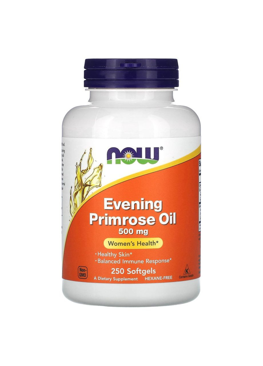 Масло вечерней примулы 500 мг Evening Primrose для женского здоровья 250 капсул Now Foods (294608271)