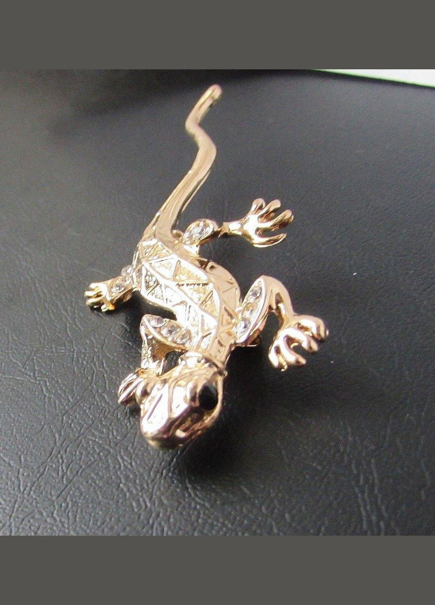 Золотиста брошка в стразах ящірка Fashion Jewelry (338431132)