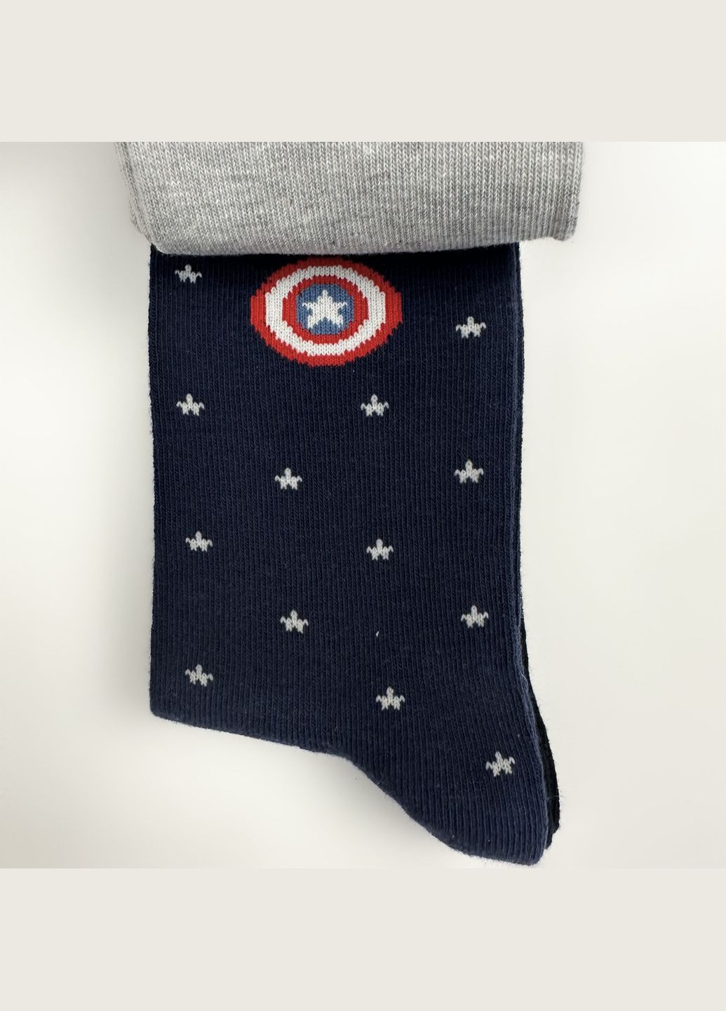 Шкарпетки чоловічі Сірі з малюнком 318- Marvel (292714023)