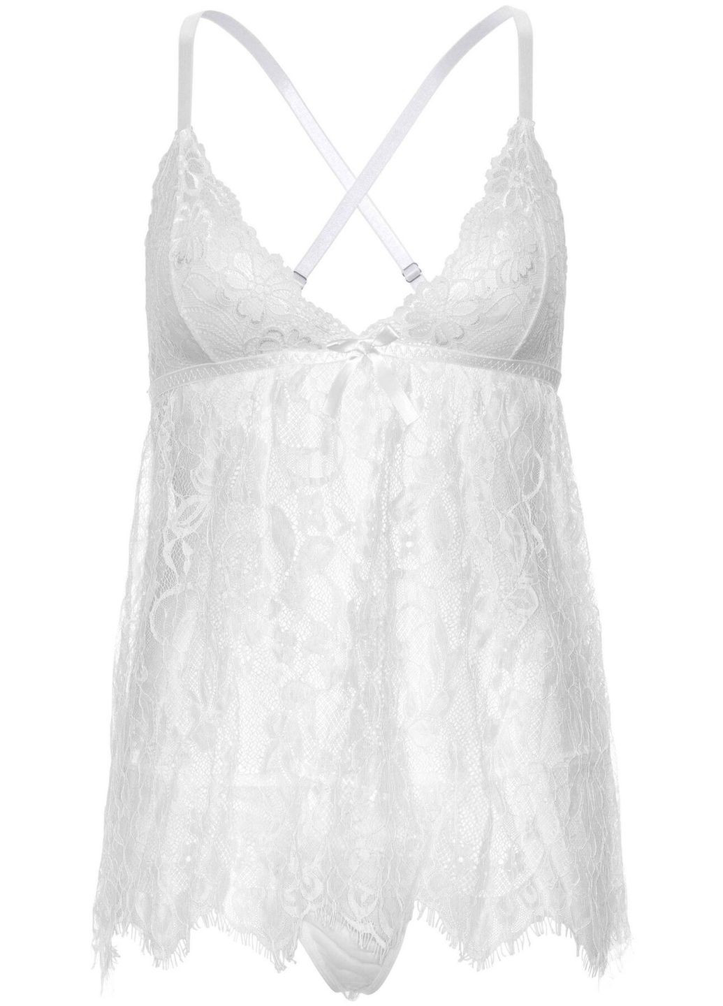 Пеньюар Floral lace babydoll & string White Leg Avenue (297516621)