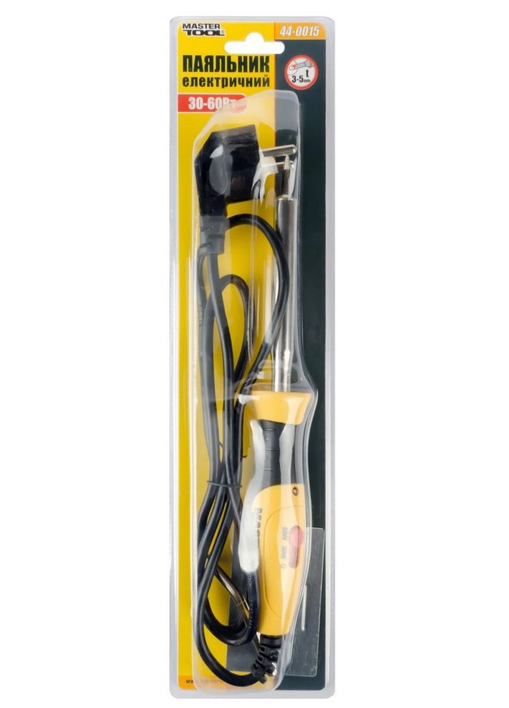 Паяльник електричний, 30-60 Вт, 220 V/50, Hz 400 ° С, регульований. Yellow and Black (44-0015) Mastertool (340908771)