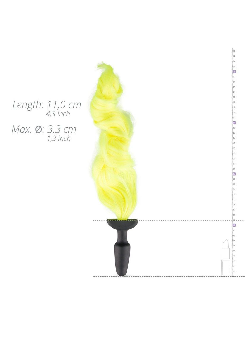 Анальная пробка с хвостом Silicone Butt Plug With Tail - Yellow EasyToys (290850939)
