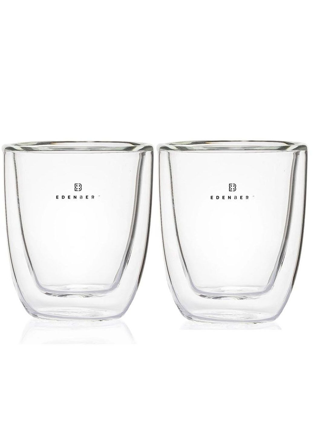 Набір скляних стаканів 2 шт EB-19511 з подвійними стінками 80 мл Edenberg (289362283)