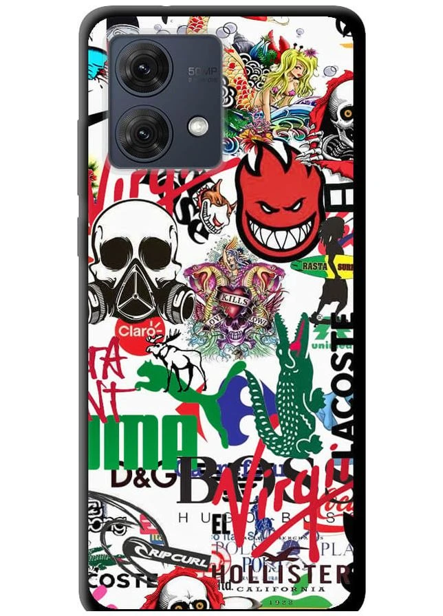 TPU чохол 'Many different logos' для Endorphone Motorola Moto G84 (306740661)