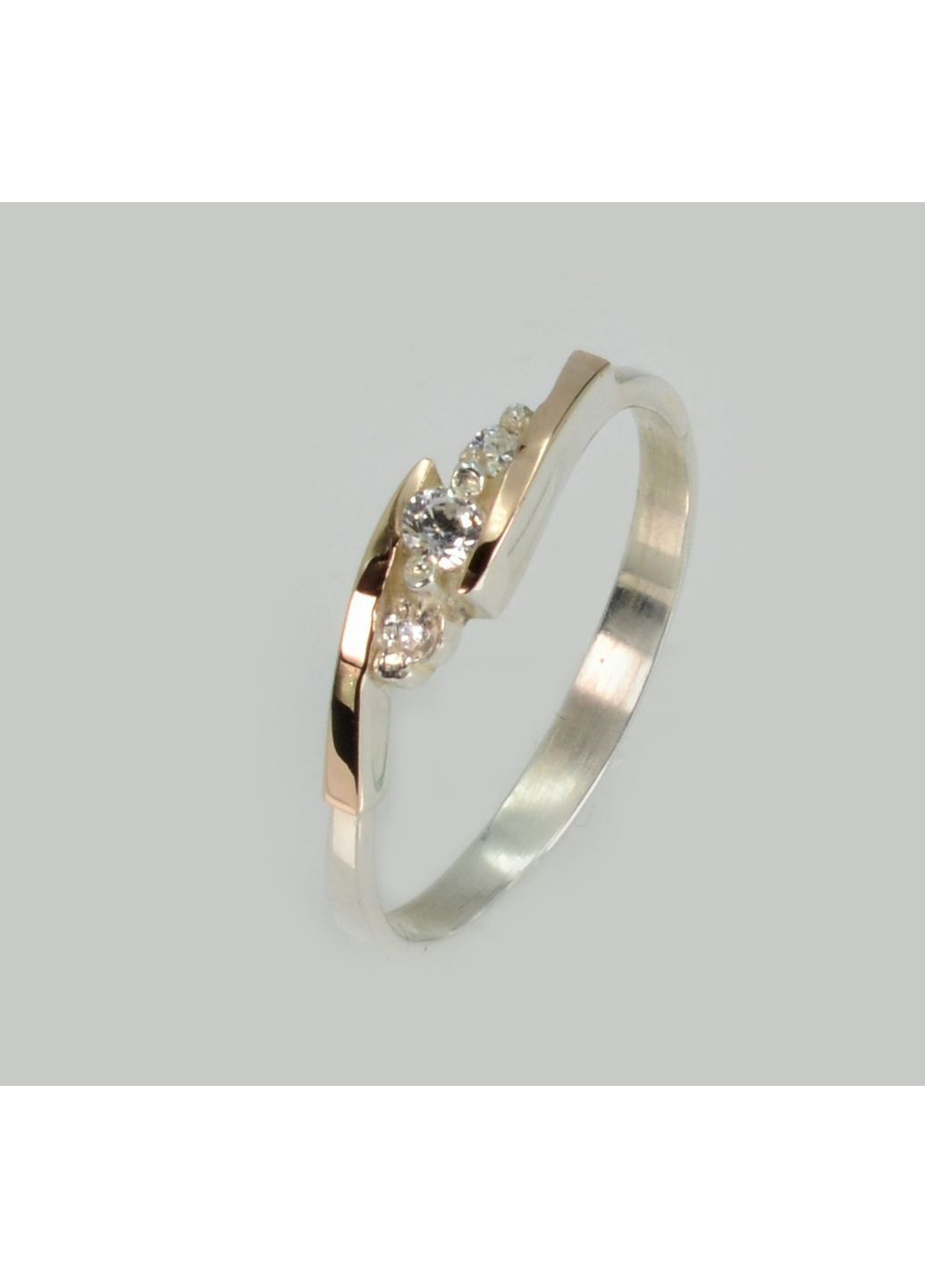 Серебряная кольца с золотыми вставками Silver Style (367112073)