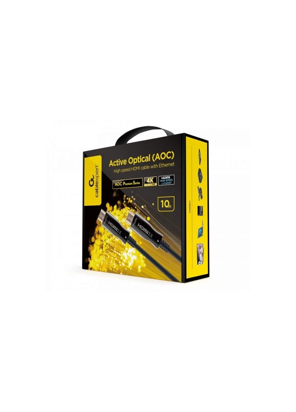 Кабель мультимедийный (ek22486) Cablexpert HDMI M to HDMI M 10.0m V2.0 AOC 4K60Hz gold (392056742)