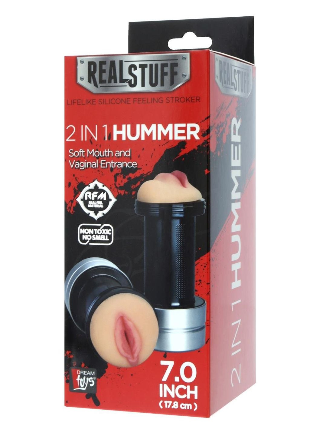 Двухсторонний мастурбатор REALSTUFF 2 IN 1 HUMMER MOUTH & VAGINA Dream Toys (302496395)