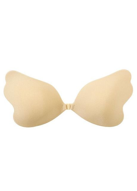 Бежевый невидимка силиконовый бюстгальтер-невидимка самоклеющийся бабочка а в c d на застежке впереди бежевый Fly Bra без косточек
