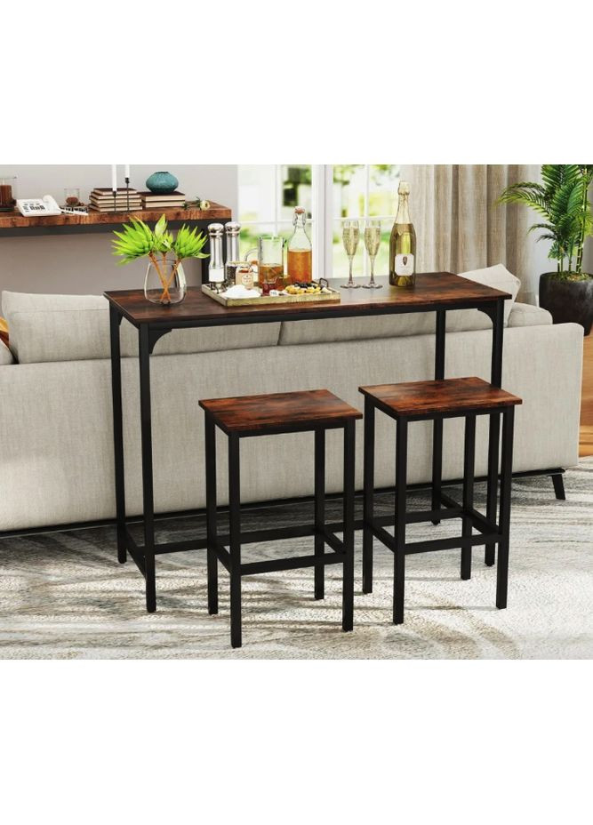 Барний стіл та 2 барні стільці Hoobro в стилі Loft Costway (361953091)