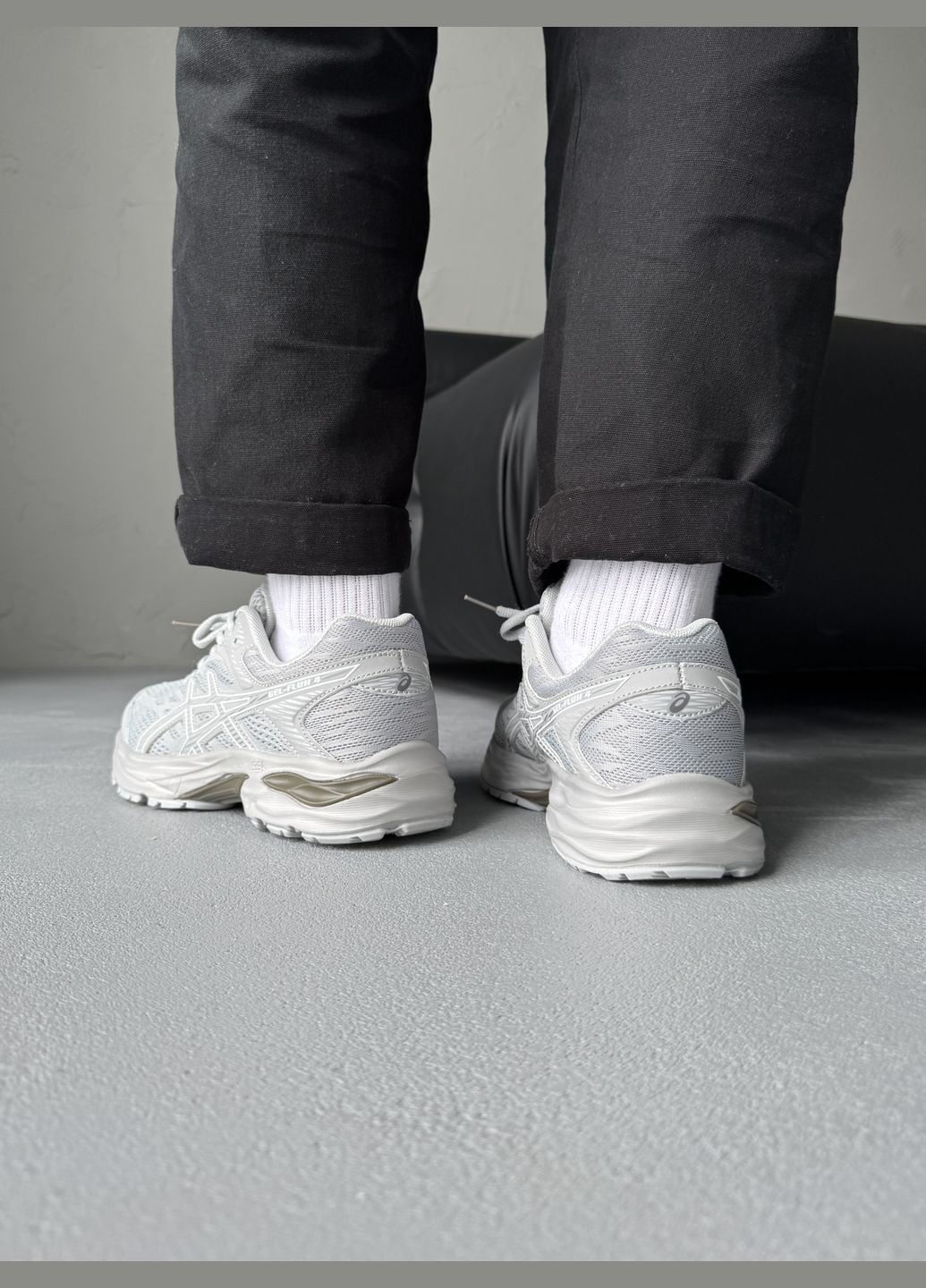 Светло-серые демисезонные кроссовки мужские asics gel-flux 4 light grey | асикс гель-флюкс 4 светло-серые No Brand