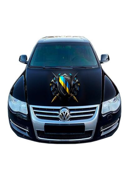 Наклейка на капот 3D TUNING STUDIO Щит Меч Прапор України 1500х1200х0.080мм No Brand (362498324)