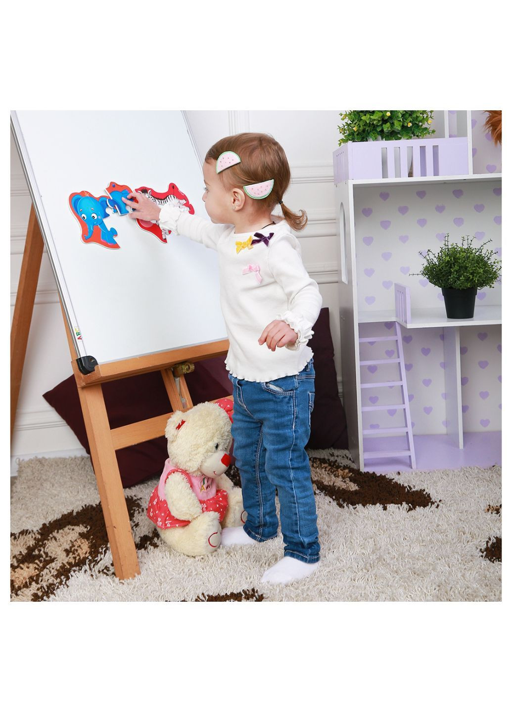 Магнитные беби пазлы "Слоник и зебрик" VT3208-12 (укр) Vladi toys (293154118)