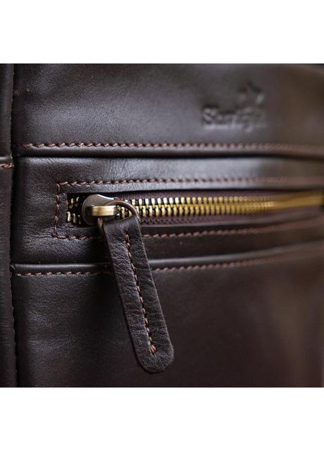 Сумка планшет через плече чоловіча з натуральної шкіри маленька Коричневий 36627 Shvigel (353689970)