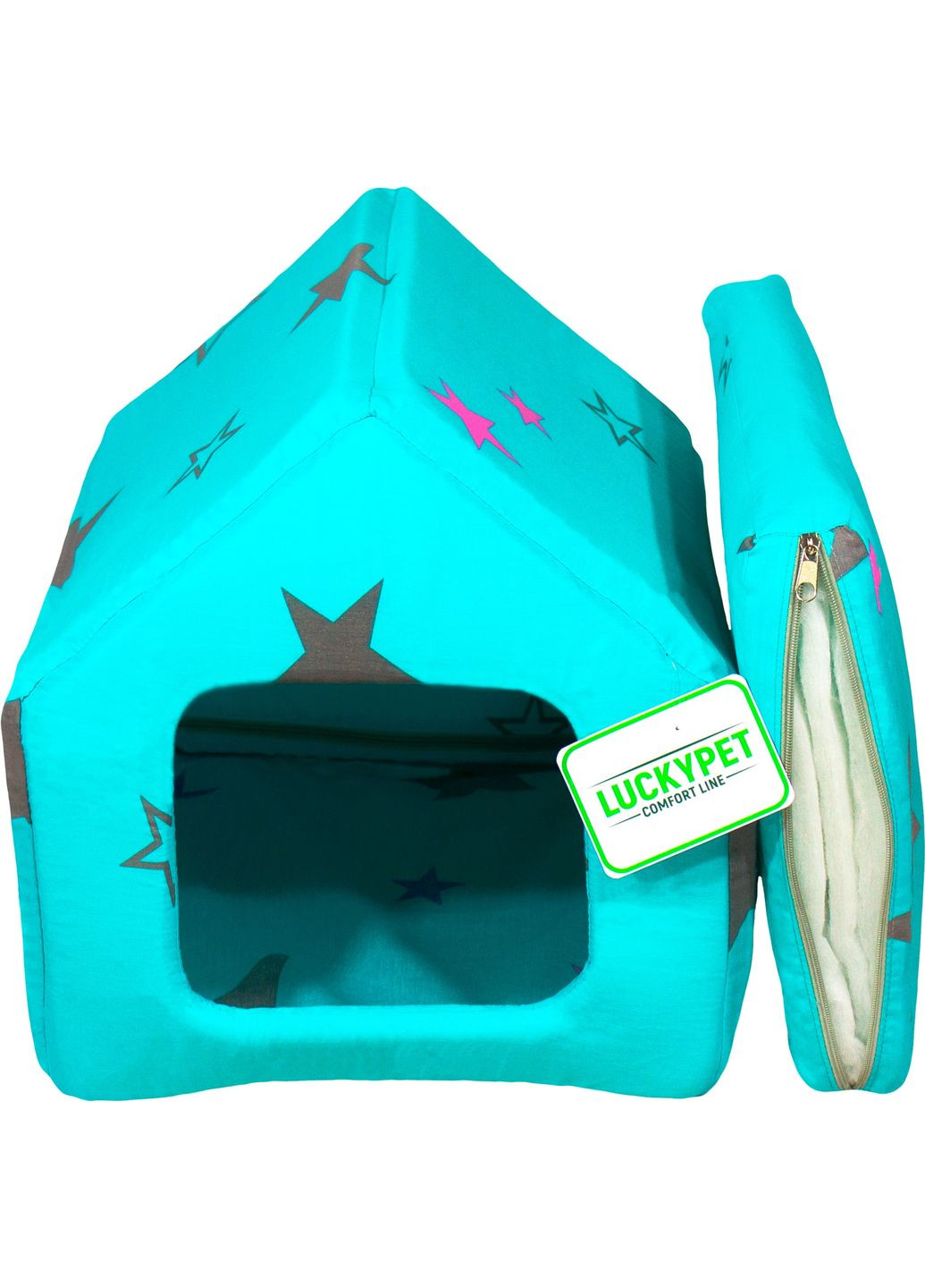 Будиночок для собак і кішок Джессі №2 34 x 39 x 38 см Бірюзовий (4820224211985) Lucky Pet (313239452)