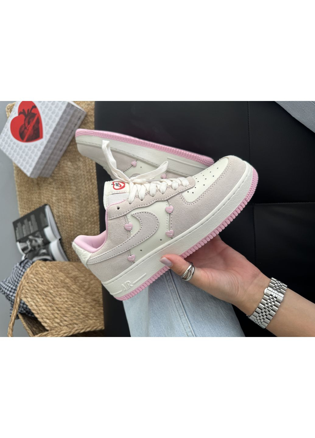 Цветные демисезонные кроссовки мужские nike air force valentines day найк аир форс 1 премиум No Brand