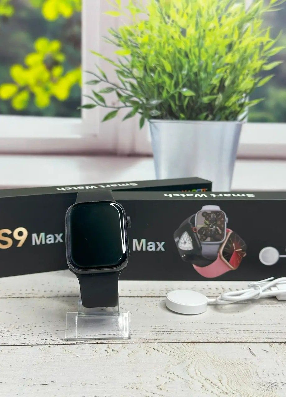 Смарт-часы 9-го поколения 45/49 мм с телефонной книгой, прогнозом погоды и калькулятором, Black Smart Watch S9 MAX (369963538)