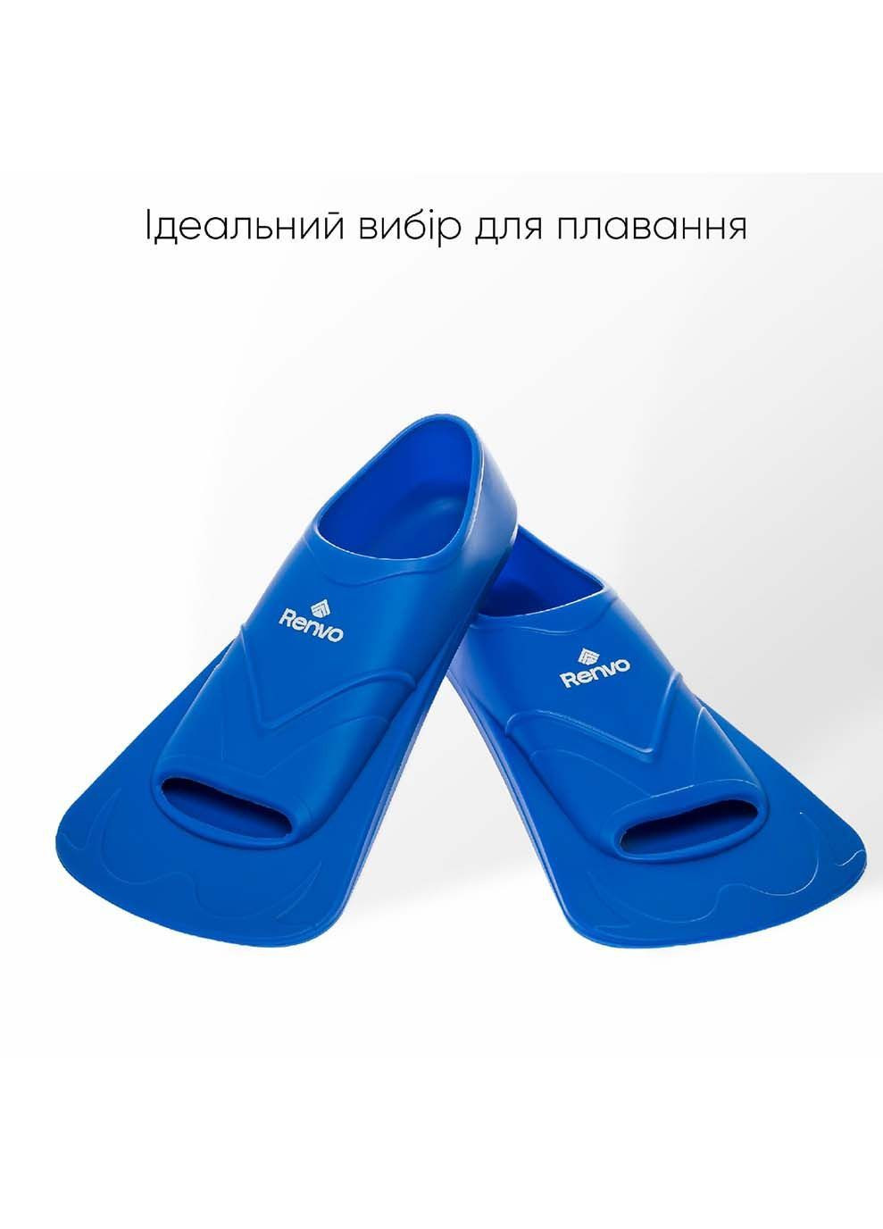 Короткі ласти для тренування в басейні Bustelo із закритою п'ятою Синій Renvo (333962183)