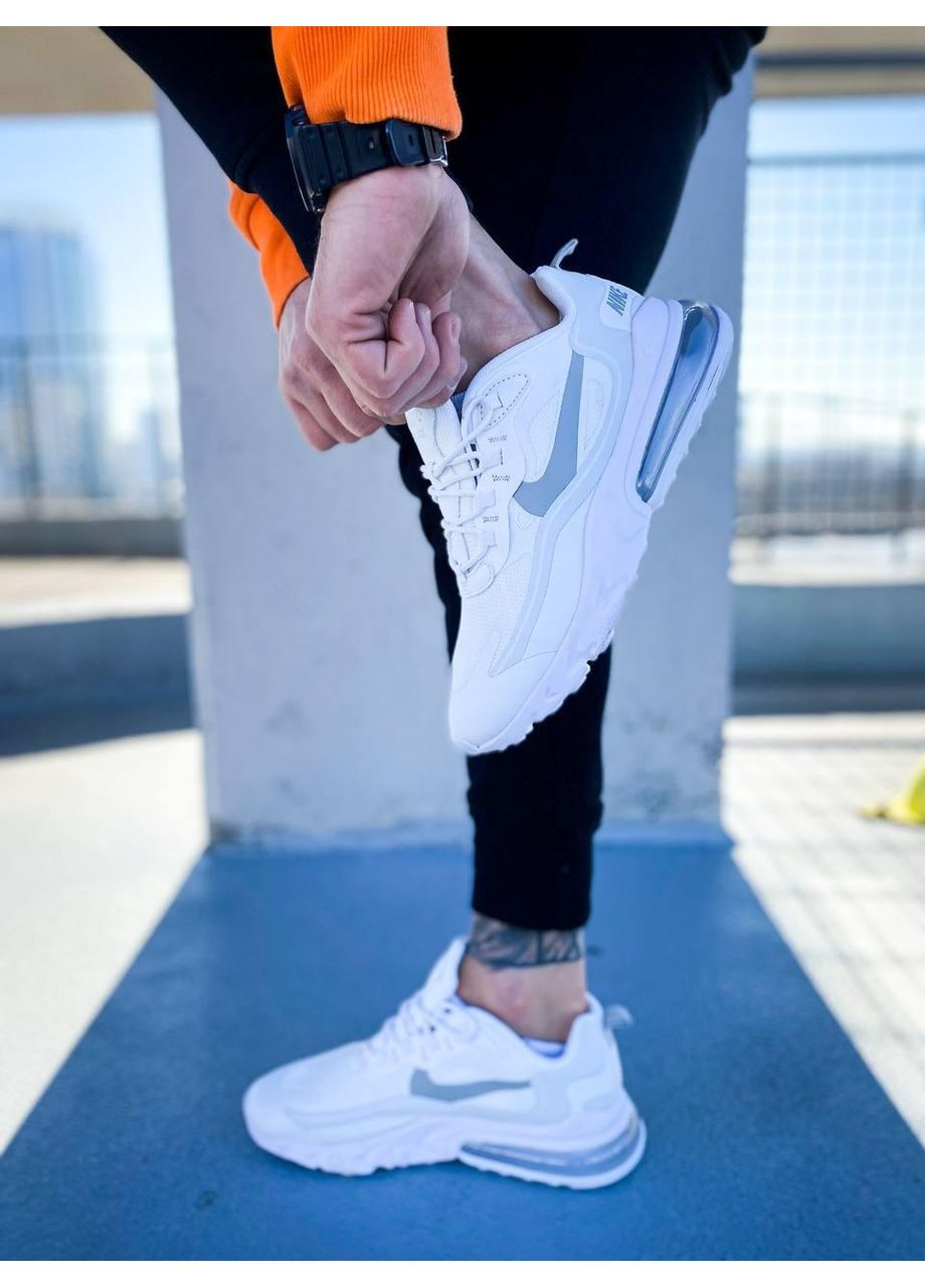 Белые демисезонные кроссовки мужские nike react 270 white reflective найк реакт No Brand