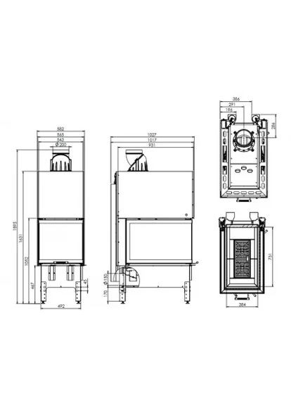Камінна топка TRINITY TRI54X80X53 Hitze (370385485)