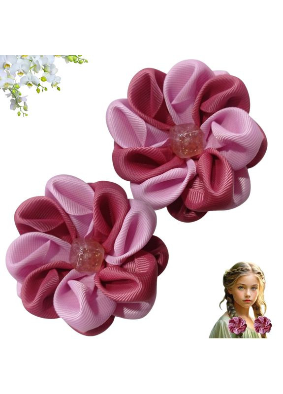 Набор 2 шт Резинка для волос Цветок с ожерельем Handmad 7.5 см Handmade (368772269)
