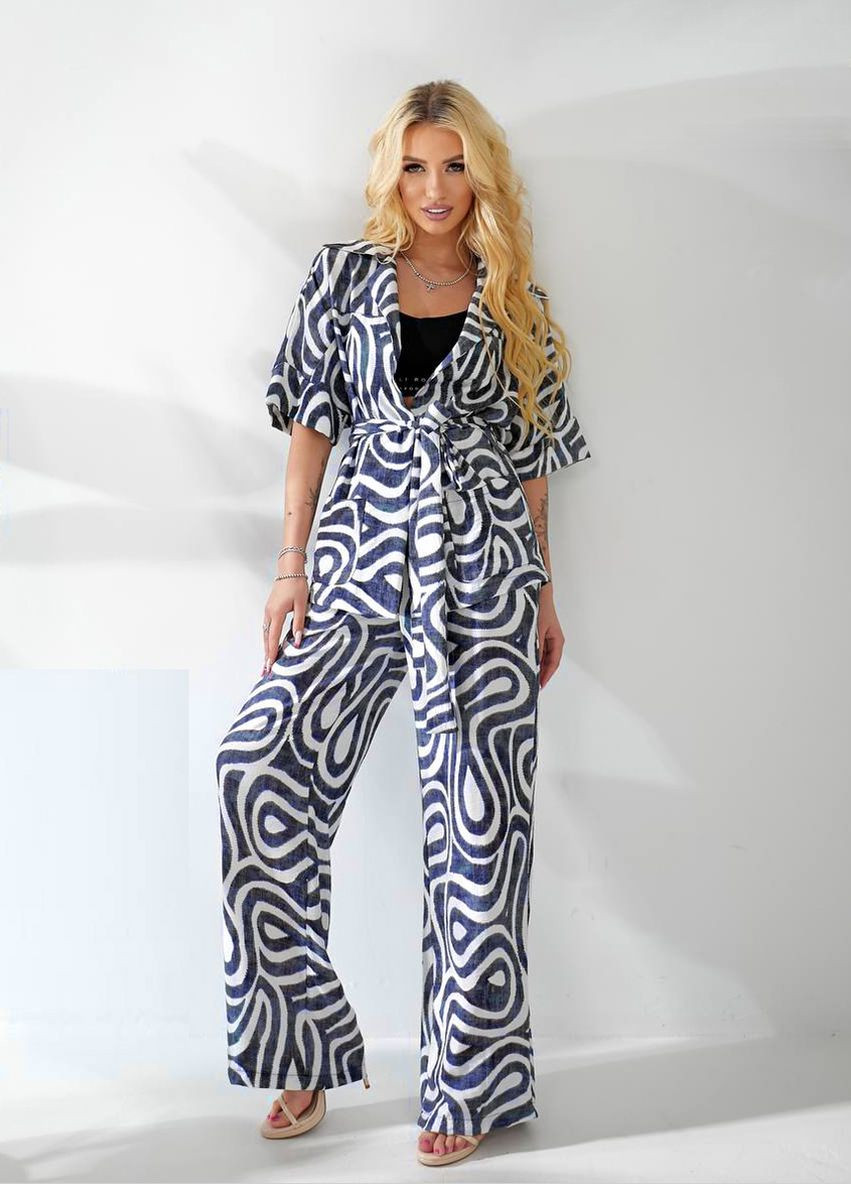 Летний женский брючный костюм с поясом Modena (336144268)