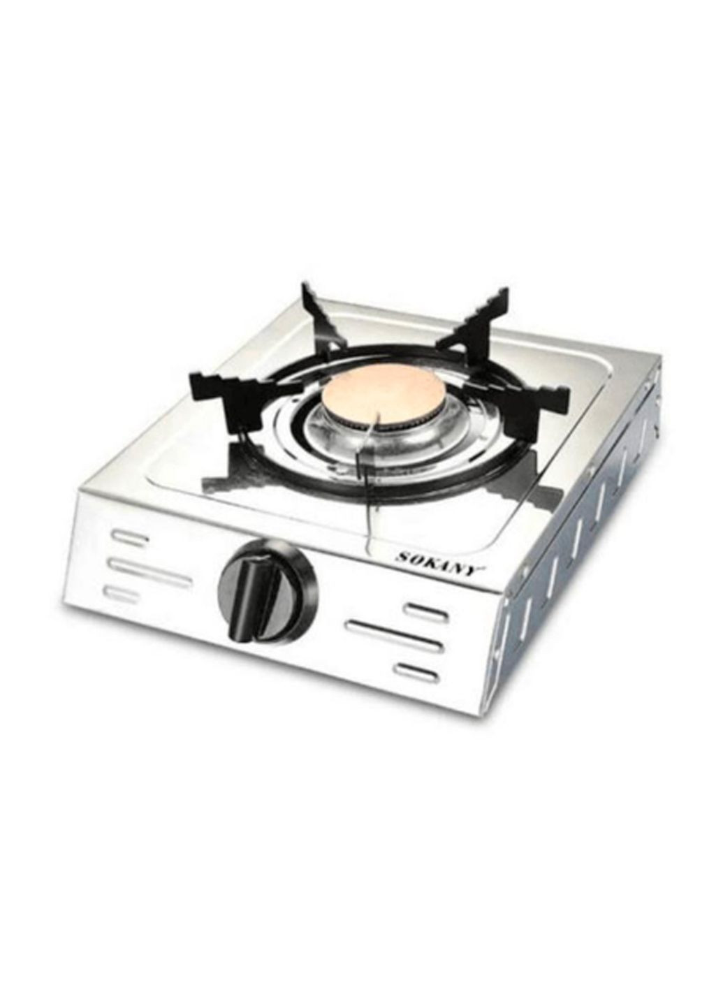 Плита кухонная настольная газовая на 1 конфорку 280х330х70 мм steel Kamille (368673742)