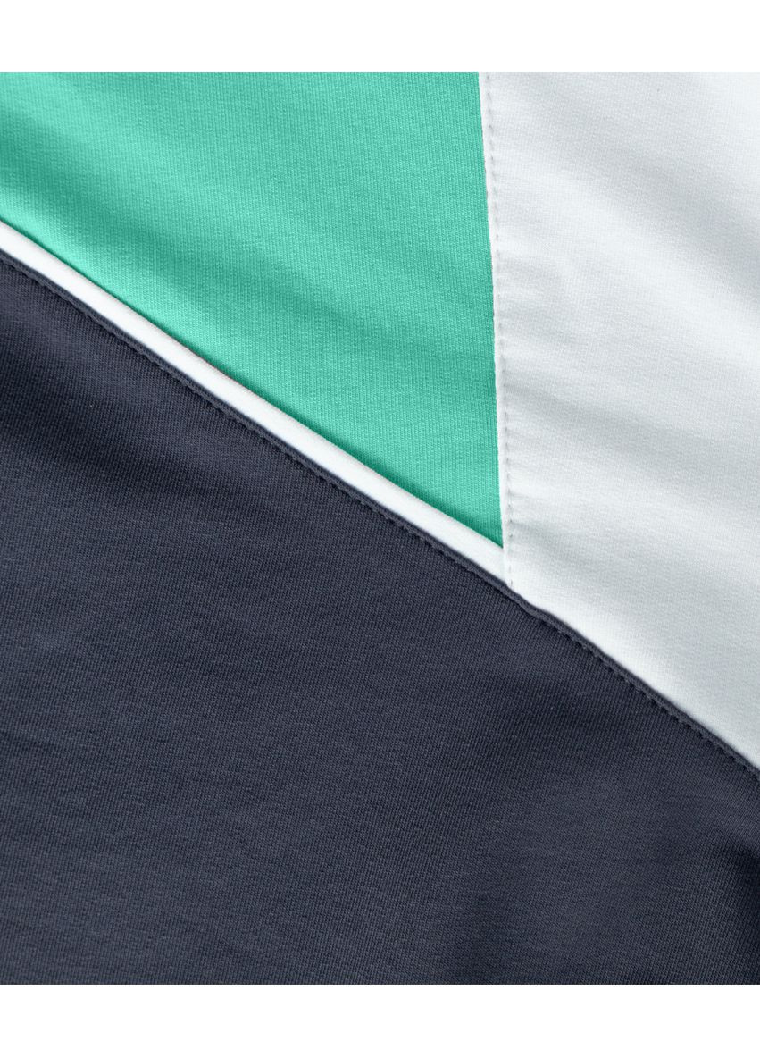 Костюм №1 с капюшоном двунитка трехцветный белый, мята, грей 4PROFI (370439323)