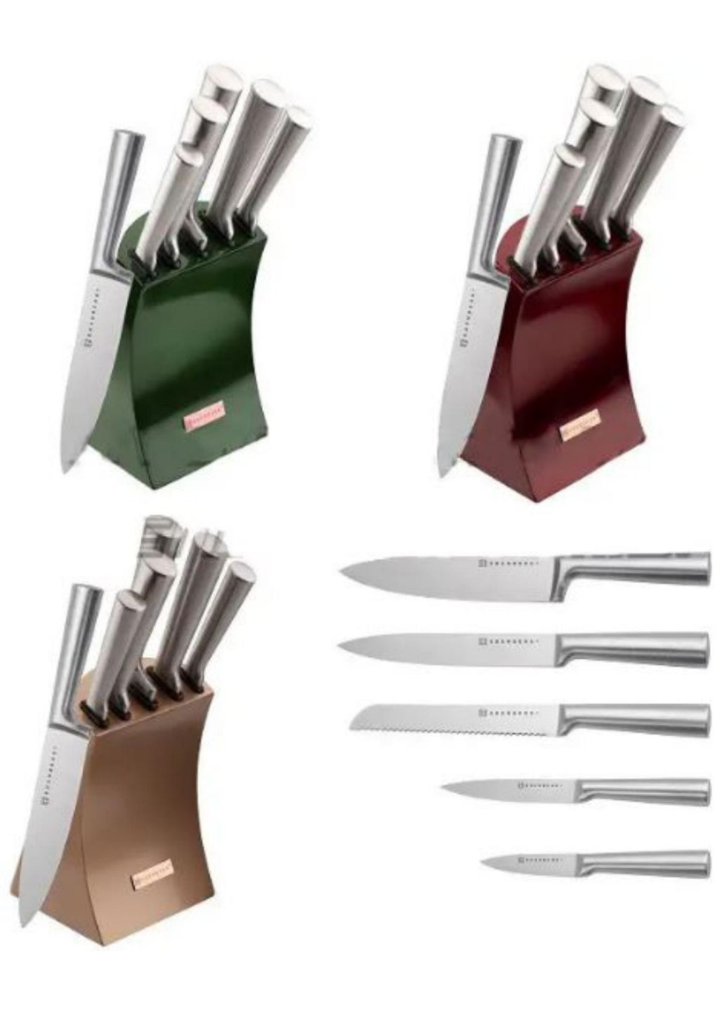 Набір ножів з підставкою 6 пр. EB11008 Edenberg комбінований,