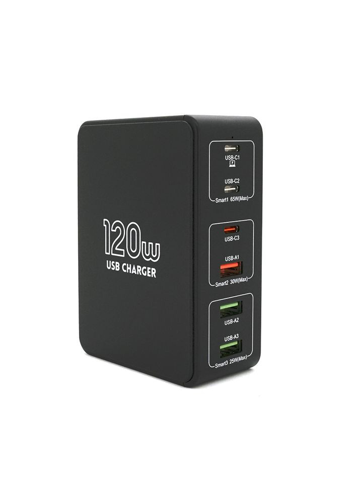 Зарядная станция V-818H мощностью 120W, Output: 3USB+3Type-C, DC: 5V/3, 9V/3A, 12V/3A, 20V/3.25A, Black Voltronic (351361508)