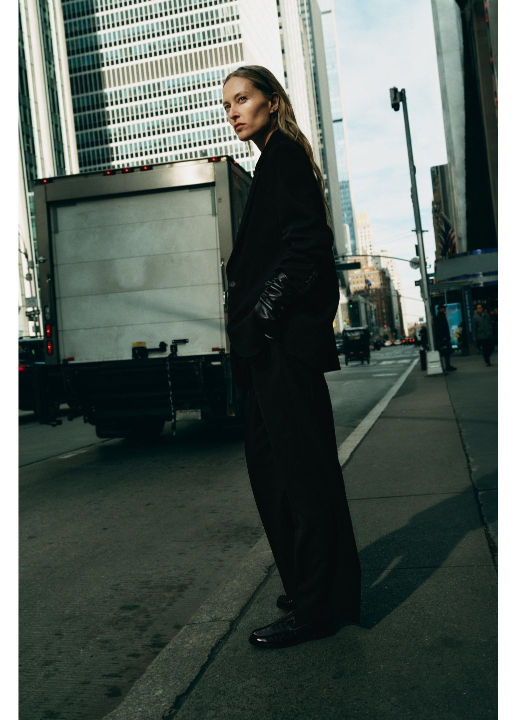 Брюки прямого кроя из смеси шерсти Zara (373000915)