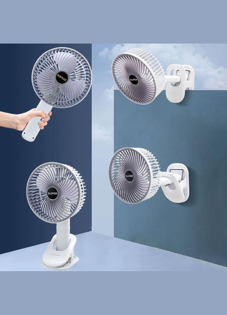 Портативный аккумуляторный мини ручной вентилятор clip+mobile stand VNA10034 с прищепкой и USB зарядкой VTech (337172143)