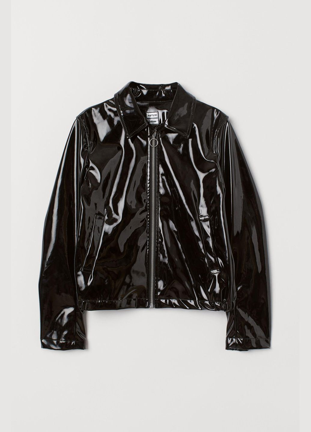 Чорна куртка еко шкіра,чорний, H&M