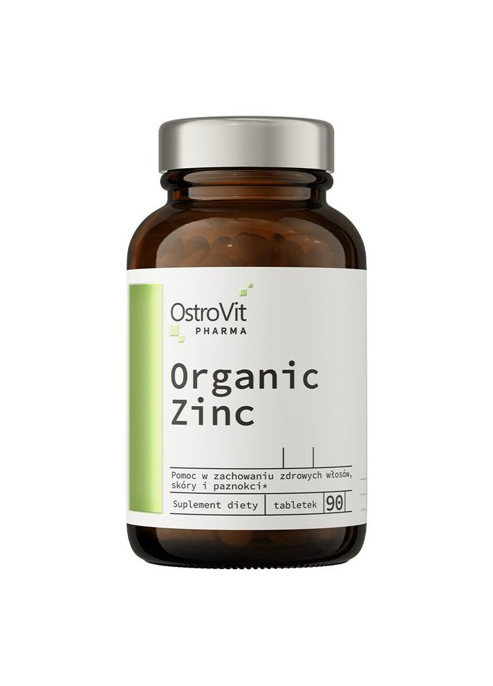 Цинк піколінат Pharma Organic Zinc, 90 таблеток для підтримки шкіри, волосся та нігтів Ostrovit (322208887)
