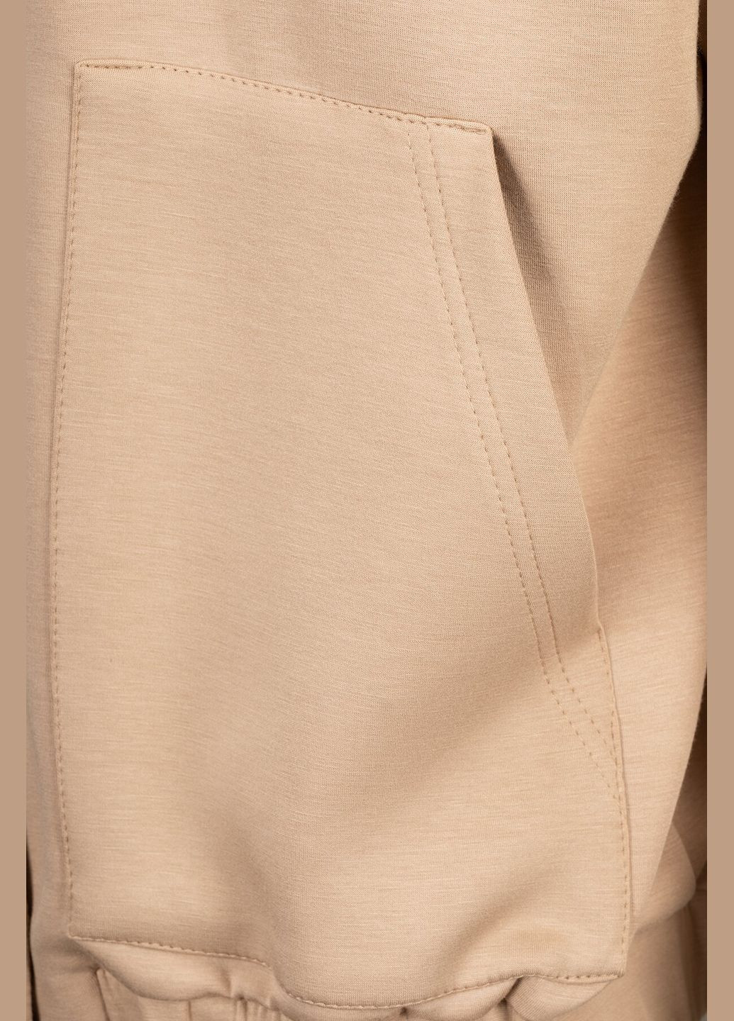 Бежевый кофта-бомбер однотонная женская wbc02376 бежевый shop (2000990453181) LAWA