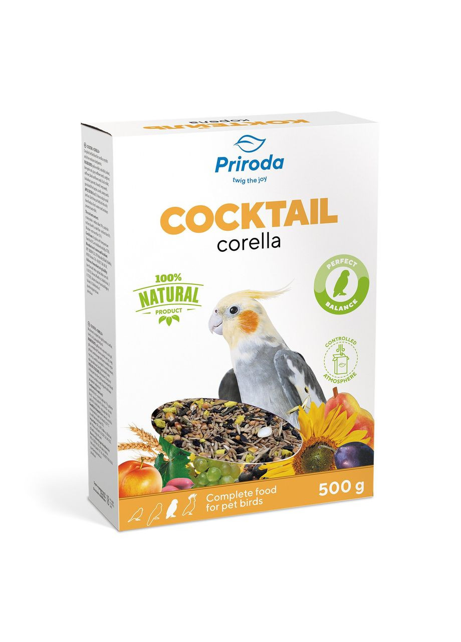 Корм Коктейль «Корела» для середніх папуг, 500 г Природа (365593179)