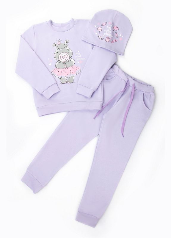 Фіолетовий демісезонний костюм для дівчаток 06-2809-106н 86 см Авекстекс