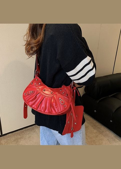 Женская сумка 603 1H-10622 багет кросс-боди красная No Brand (306709617)