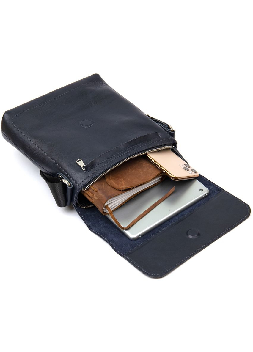 Сумка чоловіча через плече шкіряна 11433 Темно-синій Grande Pelle (302008874)