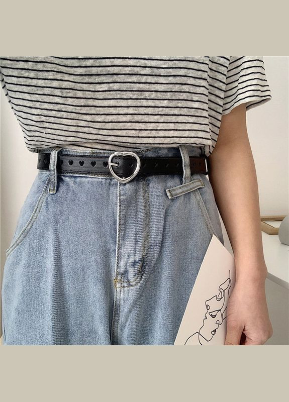 Ремінь для дівчаток із серцем чорний 90 см No Brand (333968608)