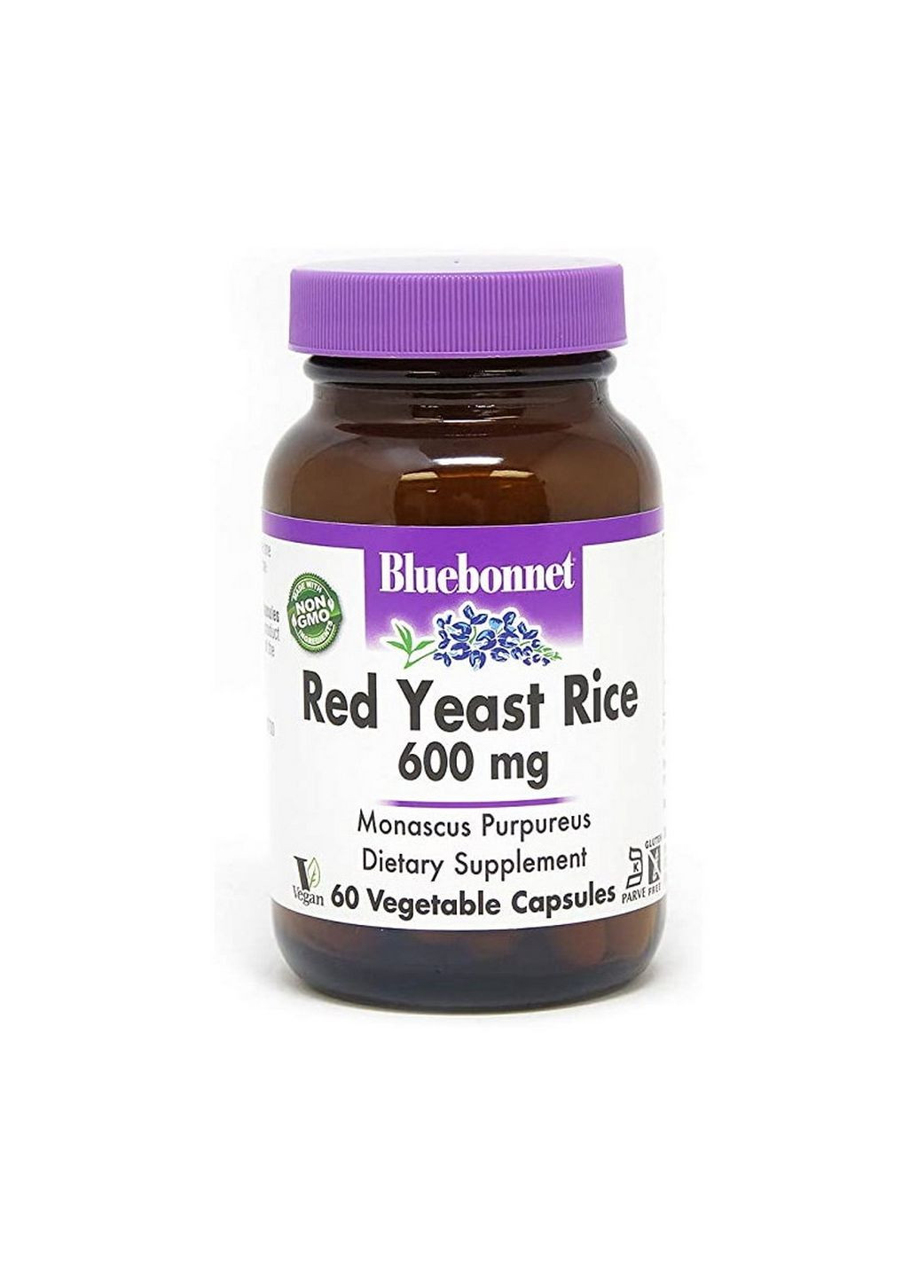 Натуральная добавка Red Yeast Rice 600 mg, 60 вегакапсул Bluebonnet Nutrition (293340156)
