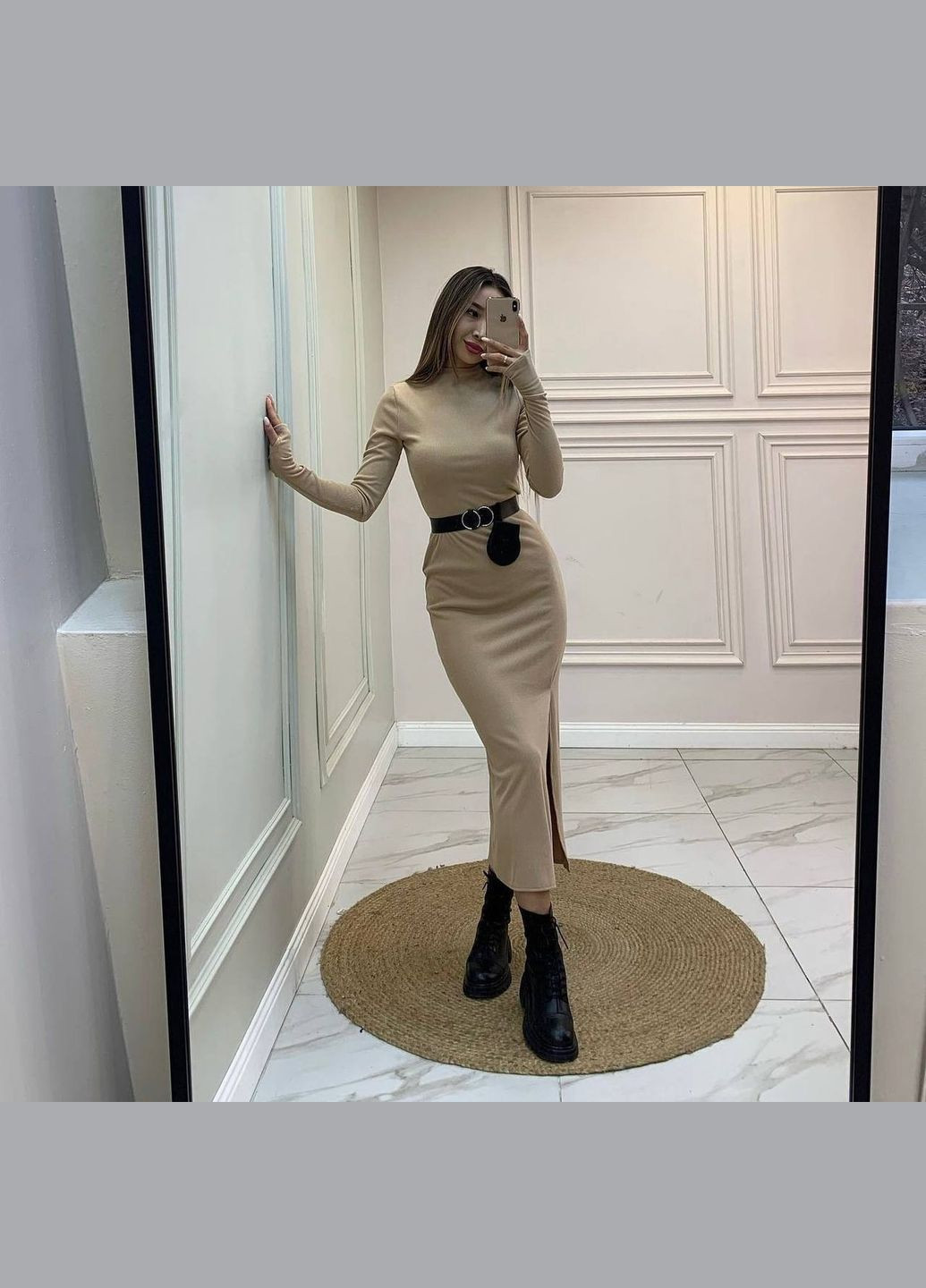 Бежева коктейльна, ділова, повсякденний, кежуал, джинсова, вечірня сукня жіноча No Brand однотонна