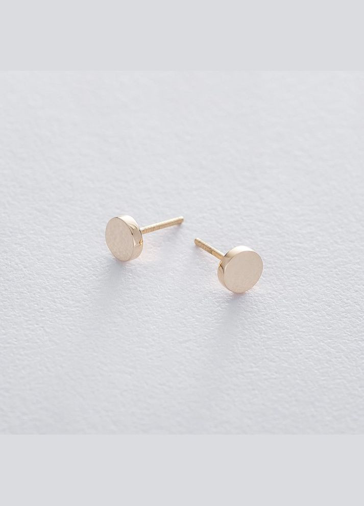 Золотые серьги-пусеты Кружочки с05559 Oniks (264022864)