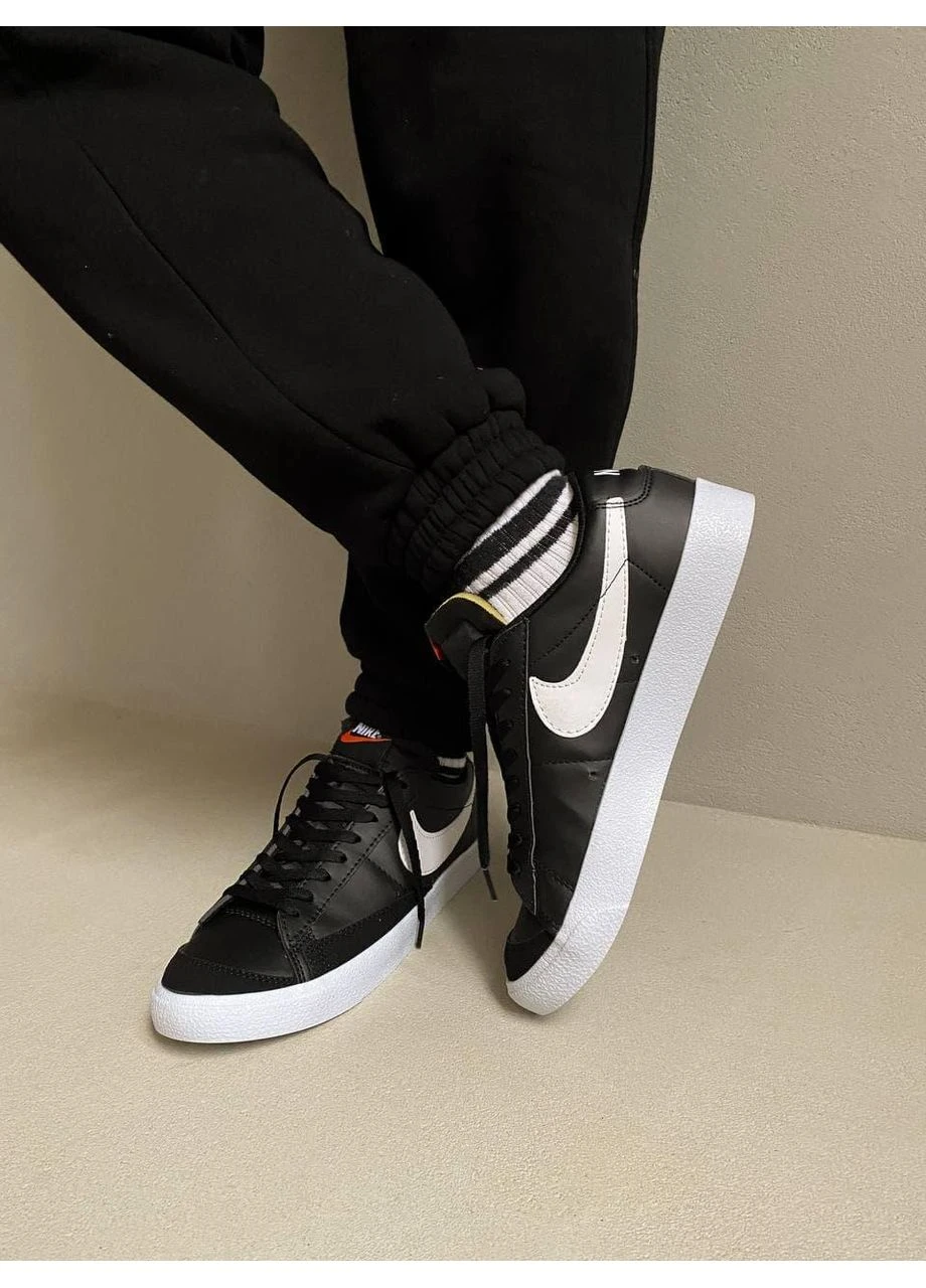 Белые демисезонные кроссовки мужские nike blazer low black white найк блейзер белые No Brand