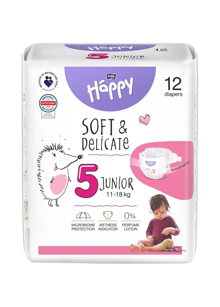 Подгузники на липучках Baby Happy Junior 5 (11-18 кг), 12 шт. Bella (327223569)