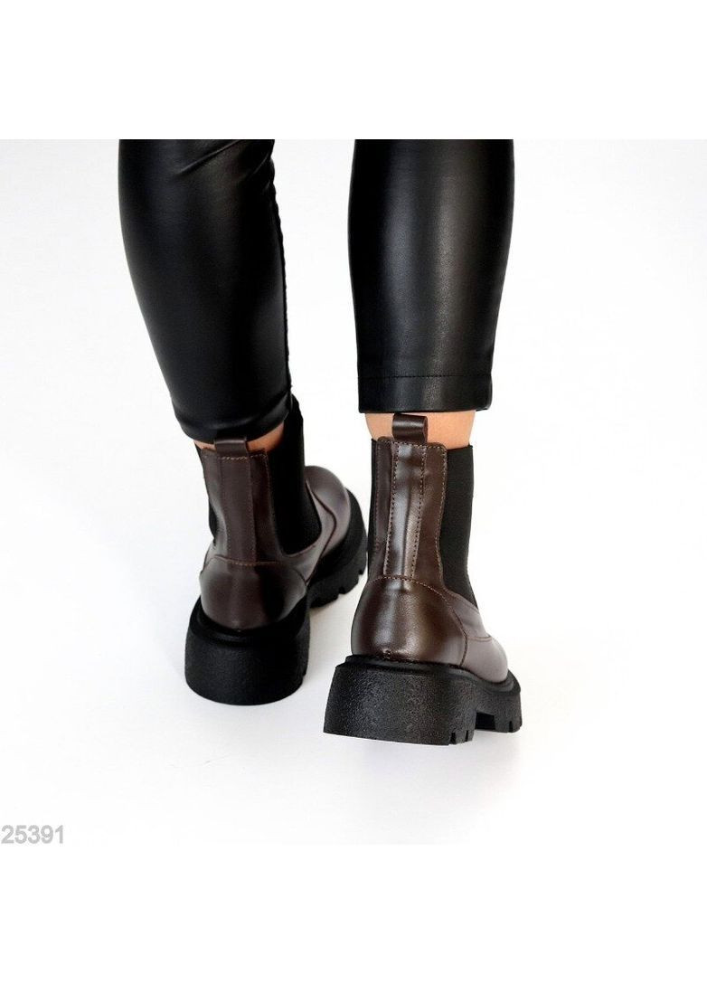 Зимние зимние кожаные черные ботинки, челси зимние, женские ботинки зимние код 25631 челси Garti без декора